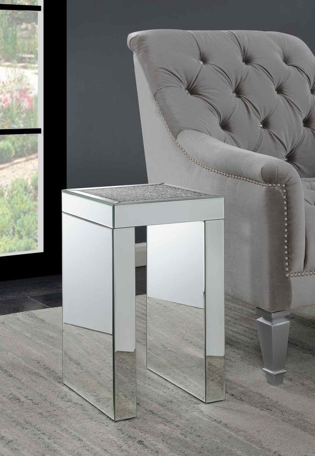 Coaster® Audrey Clear Mirror Square Chairside Table-4
