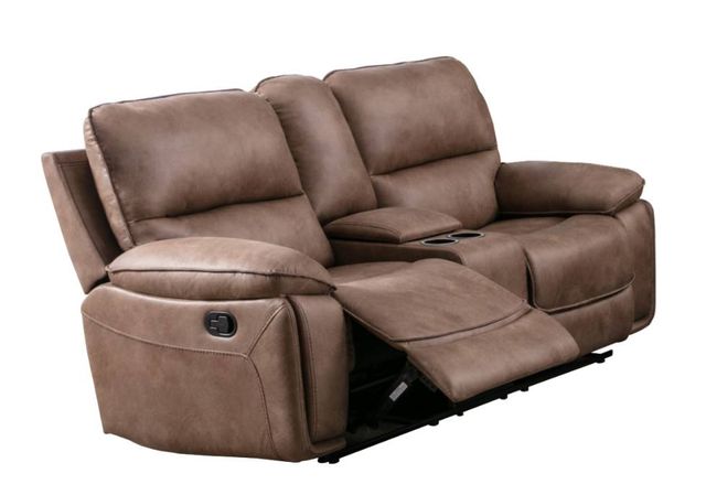 Mazin Furniture Easton Light Brown Power Reclining Loveseat with Center Console-1