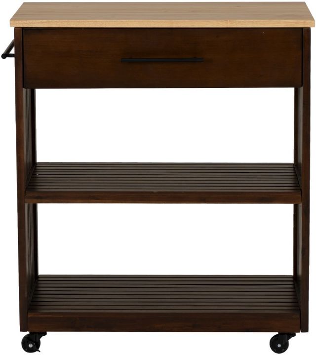 Linon Giovanna Natural/Walnut Kitchen Cart-2