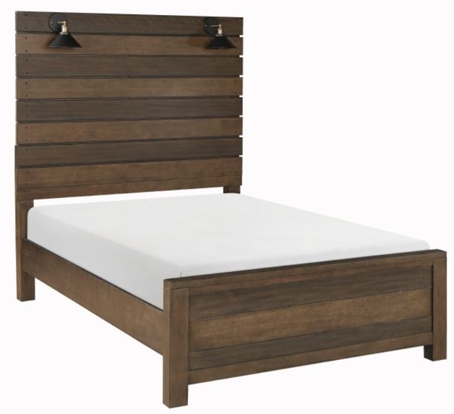 Mazin Furniture Conway Antique Brown Eastern King Bed-0