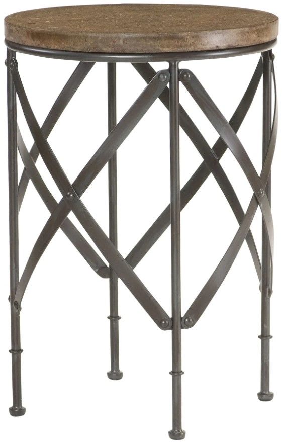 Hammary® Hidden Treasures Brown Concrete Top Table with Black Base-0