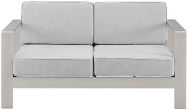 Linon Key Gray Aluminum/Fabric Outdoor Loveseat-2
