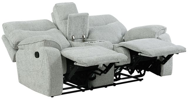 New Classic® Home Furnishings Chablis Mist Gray Manual Reclining Console Loveseat-3
