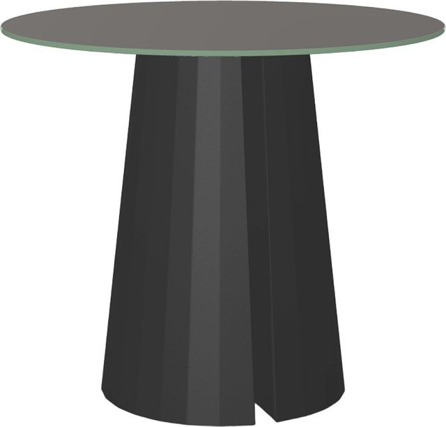 Amisco Customizable Gemma 42" Round Counter Height Pub Table with 0.5" Taupe Glass Top-0
