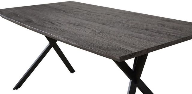 Mazin Furniture Memphis Gray Dining Table with Black Metal Legs-1