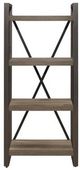 Mazin Furniture Dogue Brown/Gunmetal 4-Shelf Bookcase-0