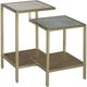 Hammary® Hidden Treasures Glass Top Tiered Accent Nesting Table with Gold Base-0