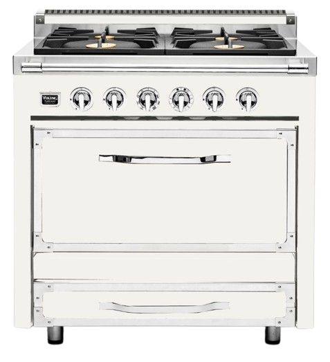 Viking® Tuscany 36" Pure White Pro Style Dual Fuel Range-0