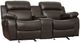 Homelegance® Marille Brown Manual Double Glider Reclining Loveseat with Center Console-0