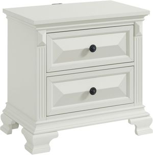Elements International Bridgestone Antique White Nightstand