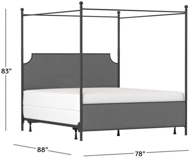 HH2 Home McArthur Gray/Matte Black King Canopy Bed-2