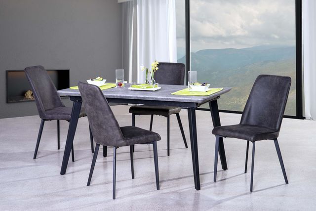 Mazin Furniture Ivanhoe 5-Piece Black/Gray Dining Set-2