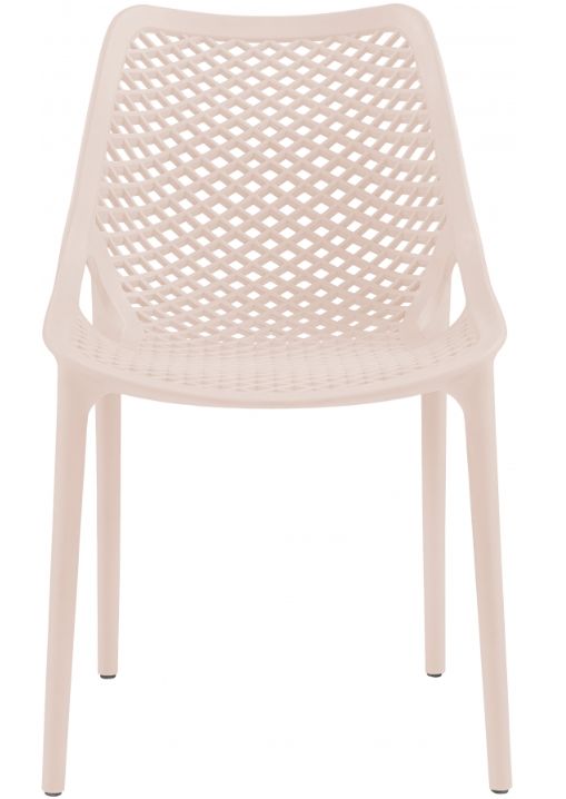 Meridian Furniture Mykonos Pink Plastic Outdoor Patio Dining Side Chair-1