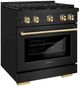 ZLINE Autograph Edition Paramount 30" Black Stainless Steel Pro Style Dual Fuel Range with Polished Gold Accents-1