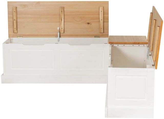 Linon Norah Natural White/Navy Nook Bench with Cushion Set-3