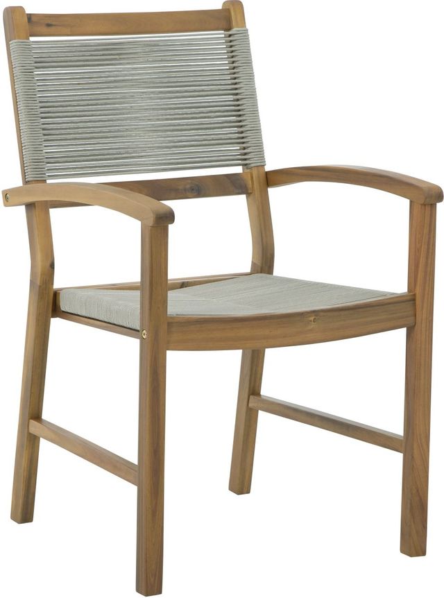 Signature Design by Ashley® Janiyah Light Brown Set of 2 Outdoor Dining Arm Chair-1