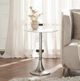 Renwil® Eloa Natural White Side Table with Antique Nickel Base-1