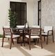 Flexsteel® Nova 7-Piece Brown/Natural Acacia Wood/Canvas Round Outdoor Dining Table Set-2