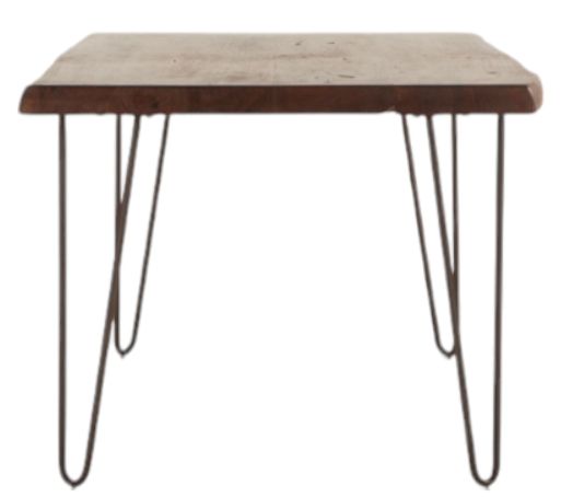 Home Trends & Design Vail Walnut Dining Table with Antique Zinc Base-1