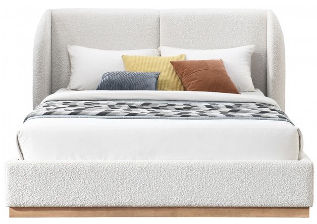 Meridian Furniture Jardin Cream King Upholstered Panel Bed-1