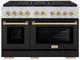 ZLINE Autograph Edition Paramount Series 48" Stainless Steel Pro Style Dual Fuel Range with Matte Black Door and Polished Gold Accents-0