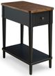 Null Furniture 6618 Black Base/Brown Cherry Charging Chairside-0