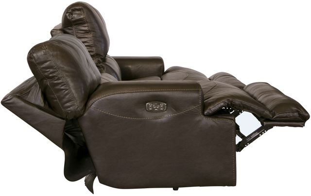 Catnapper® Wembley Steel Leather Power Lay Flat Reclining Sofa with Power Adjustable Headrest and Power Adjustable Lumbar Support-2