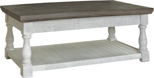 Signature Design by Ashley® Havalance Gray Lift-Top Cocktail Table with White Base-0