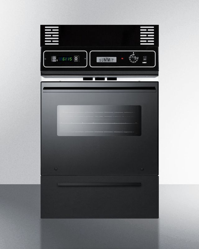 Summit® 24" Black Gas Built In Single Oven-2