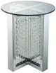 ACME Furniture Nysa Glass Top Round End Table with Mirrored Base-1