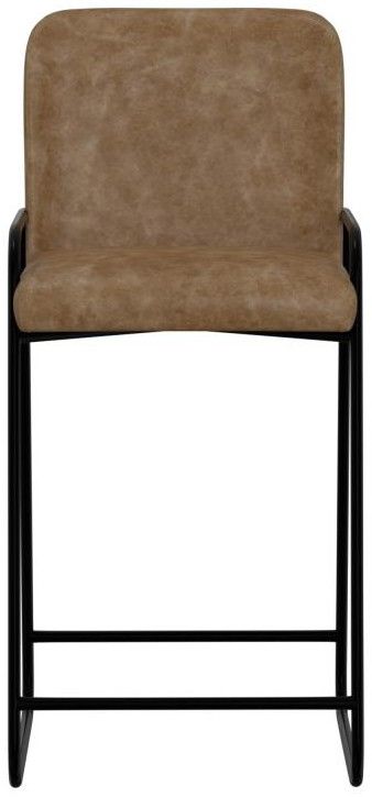 International Furniture Direct Seating Blacksmithing Matte Black/Cognac 30" Bar Stool-2
