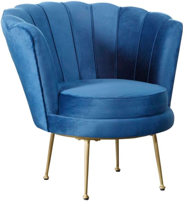 Coaster® Blue Channeled Tufted Barrel Accent Chair-0