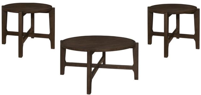 Coaster® Cota 3-Piece Dark Brown Occasional Table Set-0