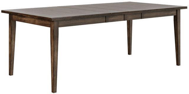 Country View Woodworking Customizable Danbury 38" Hickory Top Dining Table with 1-Leaf and Brown Maple Base-0