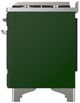Ilve® Majestic III 48" Emerald Green Pro Style Dual Fuel Natural Gas Range with Solid Door and Chrome Trim-3