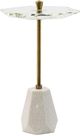 A & B Home Clear Glass Table with Gold and White Frame -0