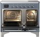 Ilve® Majestic III 40" Blue Gray Pro Style Induction Range with Triple Glass Door and Chrome Trim-1