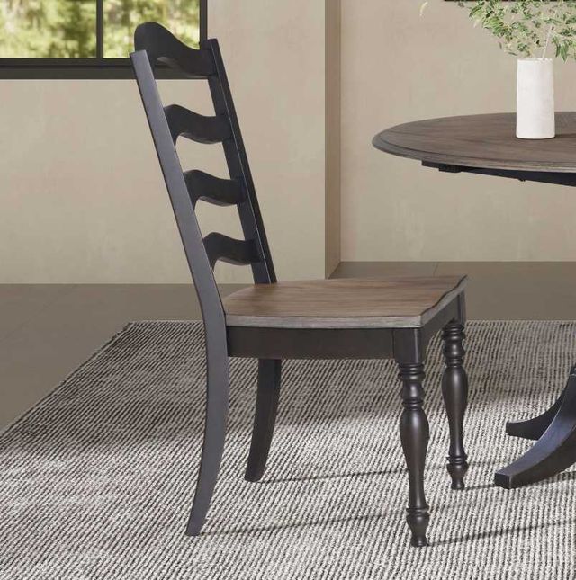 Liberty Furniture Magnolia Manor Antique Black/Weathered Bark Ladder Back Dining Side Chair-1