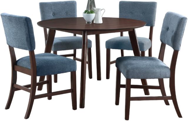 New Classic® Home Furnishings Tioga 5-Piece Blue/Brown Cherry Dining Set-0