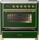 Ilve® Majestic III 36" Emerald Green Pro Style Induction Range with Triple Glass Door and Brass Trim-3