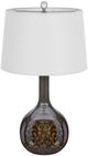 Cal® Lighting & Accessories Gourd Style 2-Piece Antique Gold Luster Table Lamp Set-2