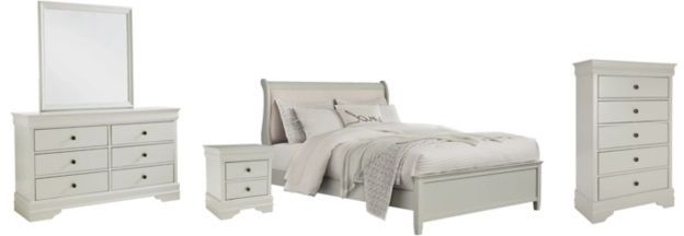 Signature Design by Ashley® Jorstad 5-Piece Gray King Sleigh Bed Set-0