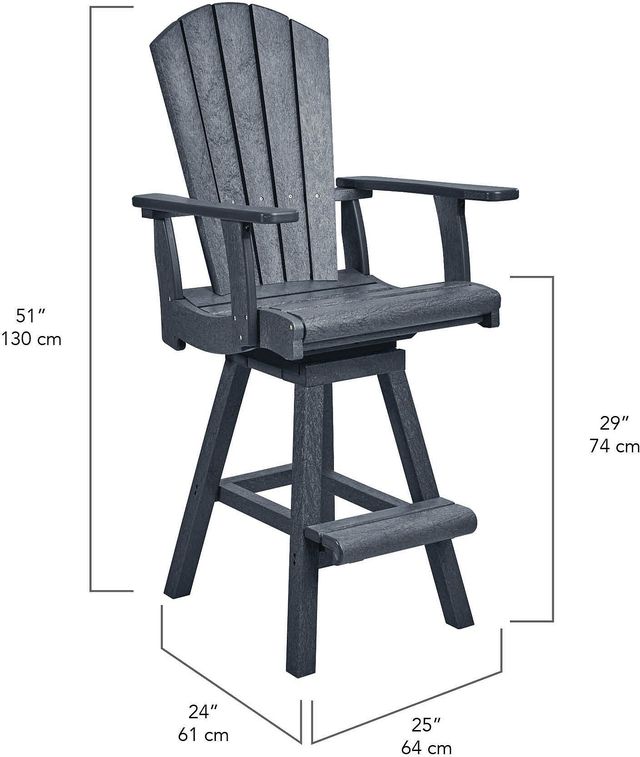 C R Plastics Generation Line White Pub Chair-2