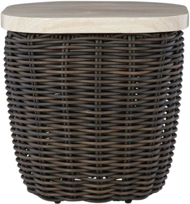 Signature Design by Ashley® Kimora Beige/Dark Brown Wicker Outdoor End Table-1
