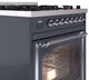 Ilve® Nostalgie II Noblesse 30" Blue Gray Pro Style Dual Fuel Range with Chrome Trim-4