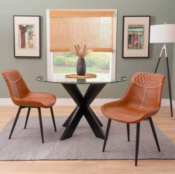 Linon August 2-Piece Brown Counter Stool-1
