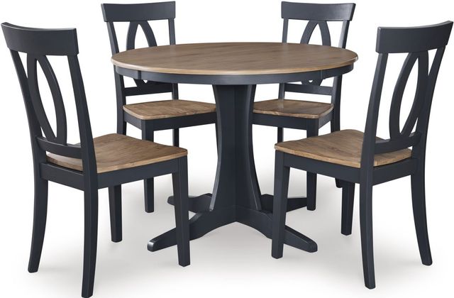 Signature Design by Ashley® Landocken Brown Dining Table with Blue Base-3