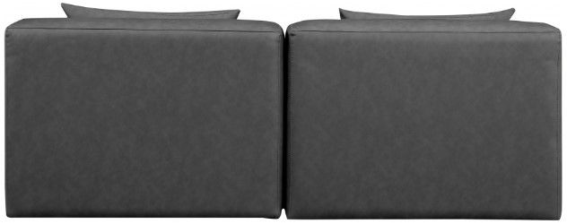 Meridian Furniture Cube 2-Piece Gray Vegan Leather Armless Sofa-3