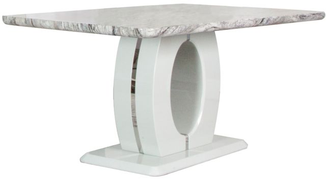 Cramco Dyane Faux Marble Top Counter Height Table with Light Gray Base-0