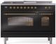 Ilve® Nostalgie II Series 48" Glossy Black Pro Style Dual Fuel Range-0